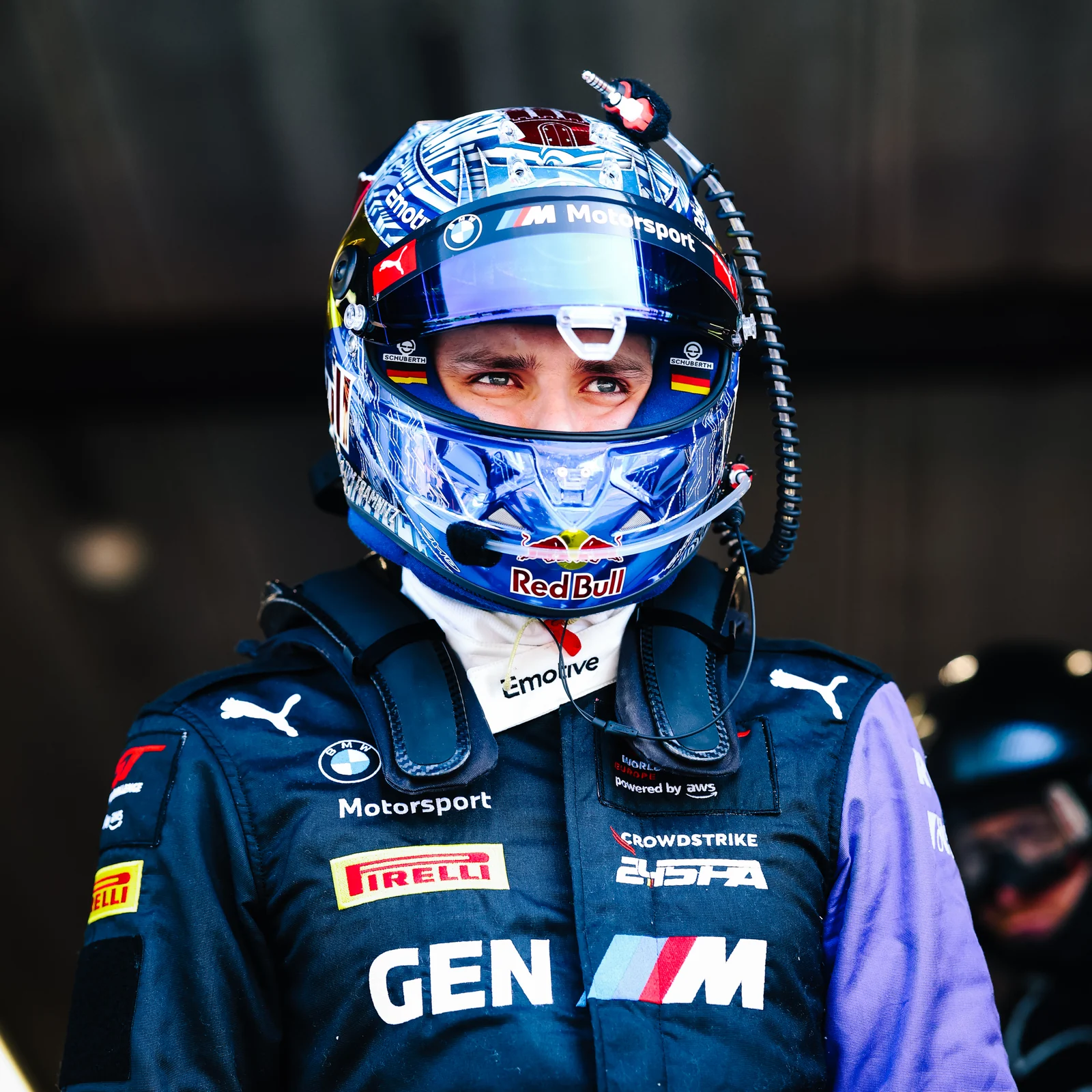 Tim Tramnitz in the BMW M Motorsport garage before a race